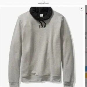 Pink Victorias Secret Pullover M Sherpa Cowl